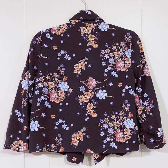 Forever 21 open front floral print cropped blazer - Picture 4 of 5